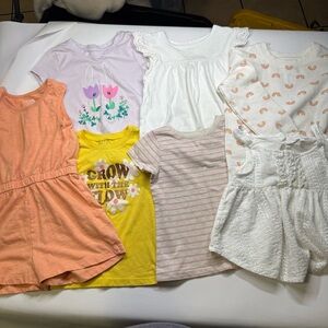 Lot Of 7 Girls Clothing  Size 4T Spring/ Summer Jumpsuit Tops Sweatshirt